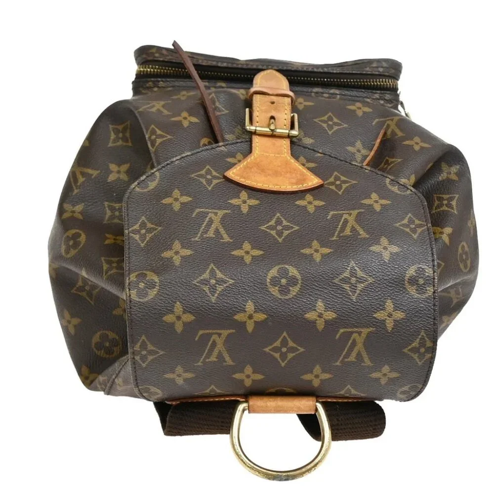LOUIS VUITTON Montsouris GM Backpack Bag Monogram Leather Brown